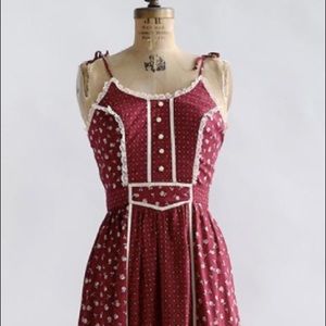 Vintage red floral dress